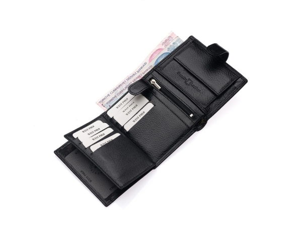 Мъжки кожен портфейл черен 02Р