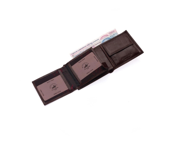 Мъжки кожен портфейл кафяв 61