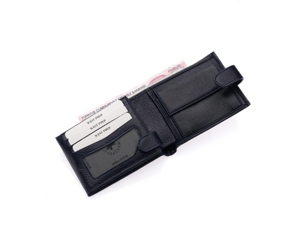 Мъжки кожен портфейл тъмно син 61P