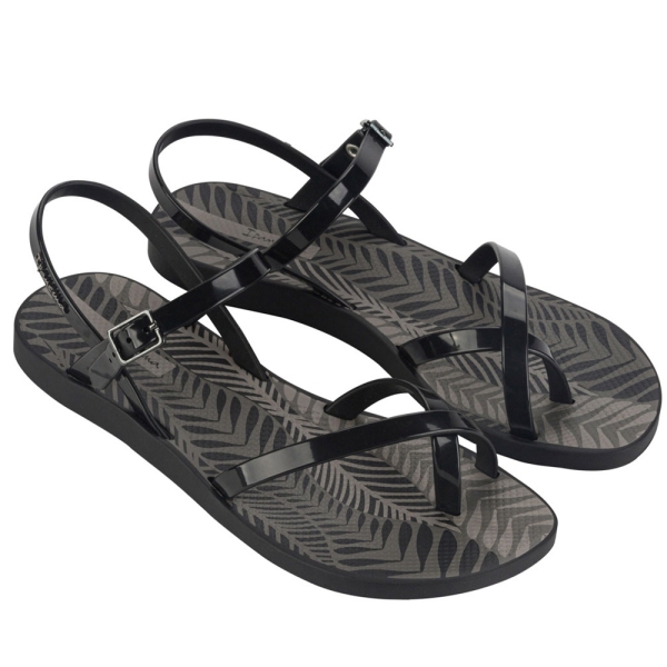 Дамски гумени сандали в черно и сиво 82842/AR638 Ipanema