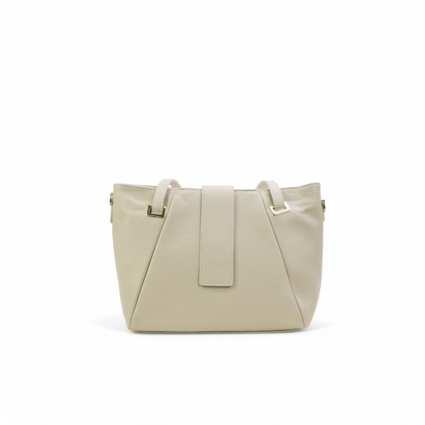 Дамска ежедневна чанта от естествена кожа бежова 256724-1