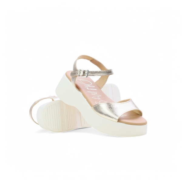 Дамски ежедневни сандали от естествена кожа в злато 5682 Oh My Sandals