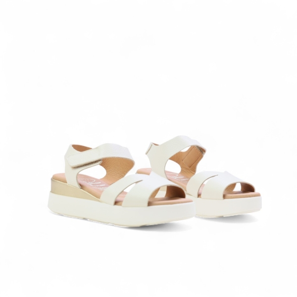 Дамски ежедневни сандали от естествена кожа бежови 5673 Oh My Sandals