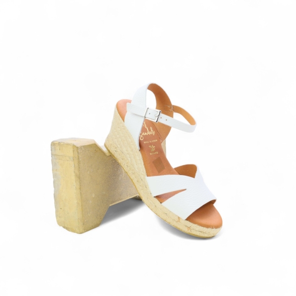 Дамски ежедневни сандали от естествена кожа в бяло 5742 Oh My Sandals