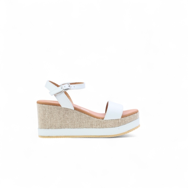 Дамски ежедневни сандали от естествена кожа в бяло 5735 Oh My Sandals