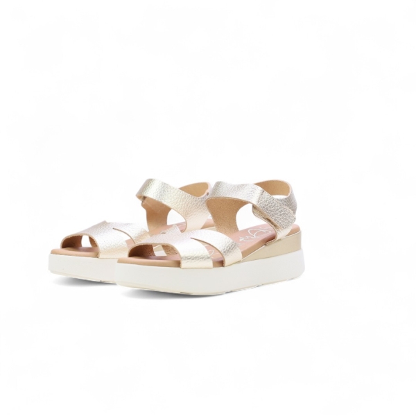 Дамски ежедневни сандали от естествена кожа в злато 5673 Oh My Sandals