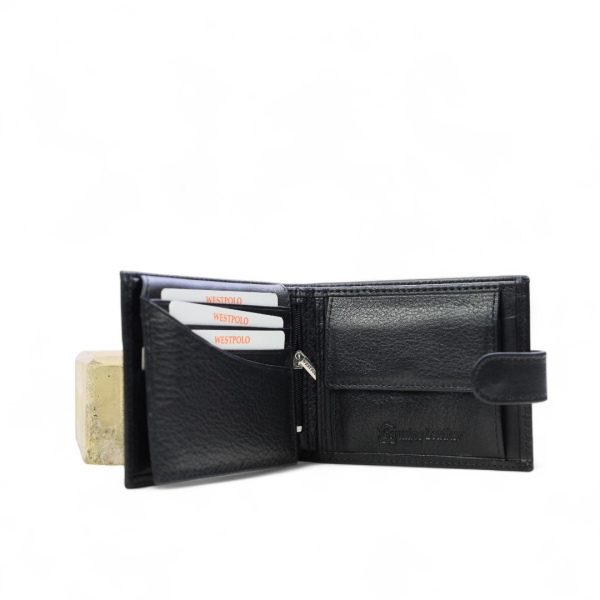 Мъжки кожен портфейл черен 55P