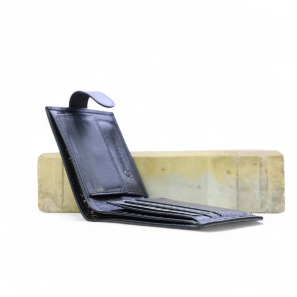 Мъжки кожен портфейл черен 208P