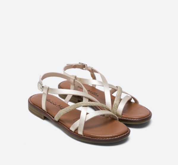 Дамски ежедневни сандали от естествена кожа в злато 6785-52924 Patricia Miller