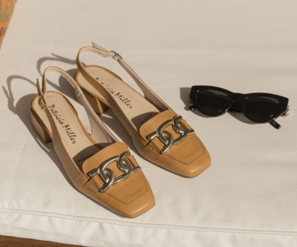 Дамски елегантни сандали от естествена кожа камел 6701 H-29530 Patricia Miller