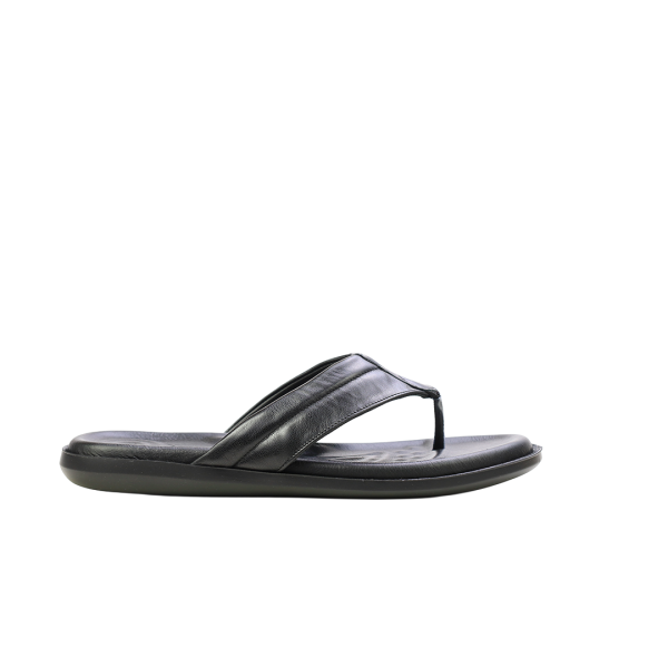 Мъжки ежедневни чехли от естествена кожа черни 478 Valente Marchesi