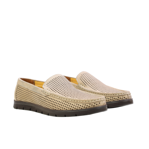 Мъжки ежедневни обувки от естествен набук тъмно бежови 803