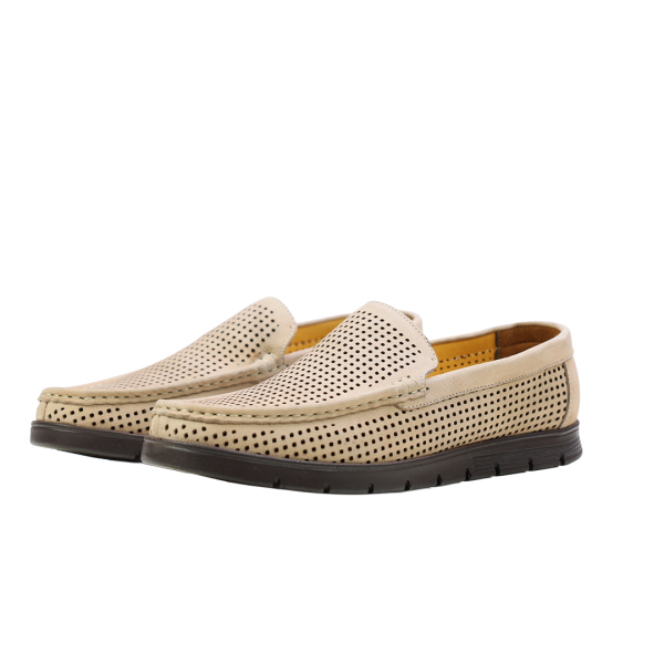 Мъжки ежедневни обувки от естествен набук тъмно бежови 803