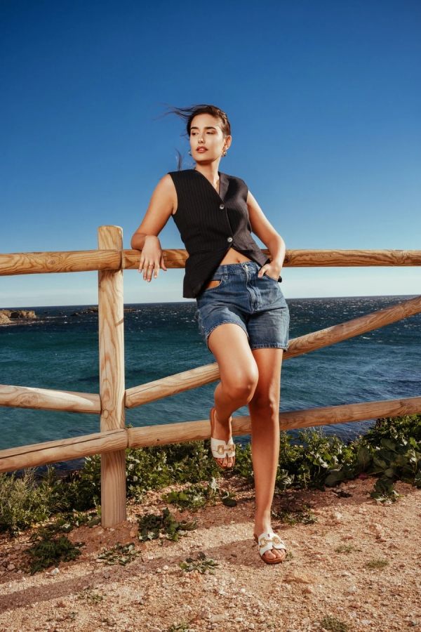 Дамски ежедневни чехли от естествена кожа бежови 5592 Oh My Sandals