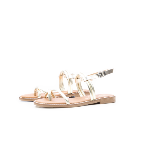 Дамски ежедневни сандали от естествена кожа в злато 5575 Oh My Sandals