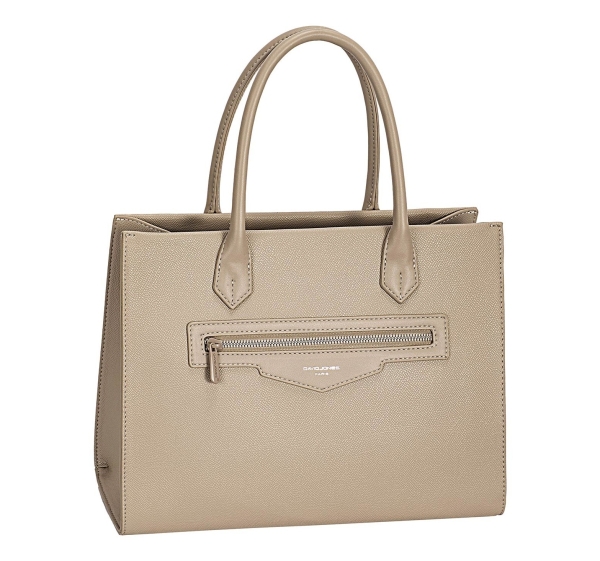 Дамска елегантна чанта тъмно бежова CM7642A David Jones