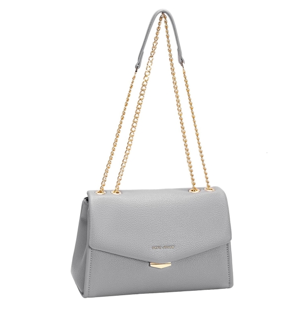 Дамска елегантна чанта сива CM7673 David Jones