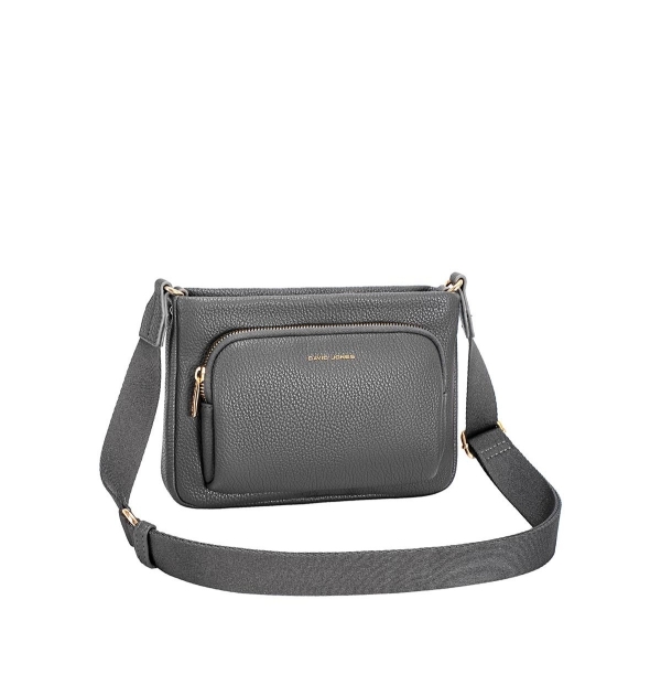 Дамска чанта през рамо тъмно сива CM7825 David Jones