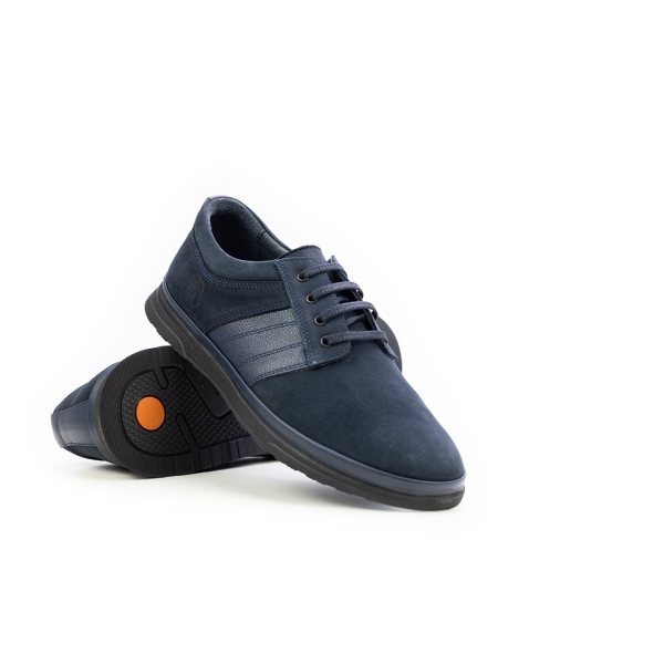 Мъжки ежедневни обувки от естествен набук тъмно сини 404-05-32