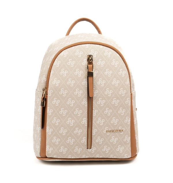 Дамска раница в бежово и кафяво 901 M178 SP Print Silver&Polo 