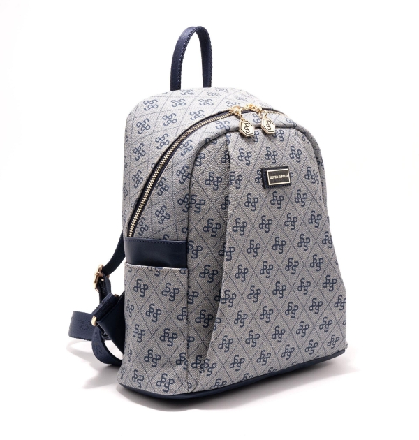 Дамска раница в синьо и тъмно синьо 926 M178 SP Print Silver&Polo