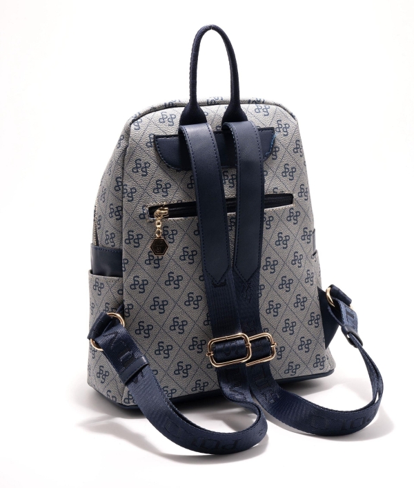 Дамска раница в синьо и тъмно синьо 926 M178 SP Print Silver&Polo