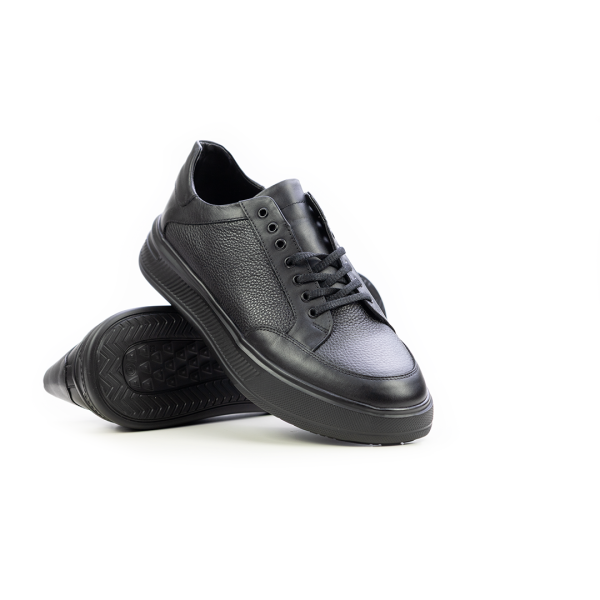 Мъжки спортни обувки от естествена кожа черни 7501-10-180