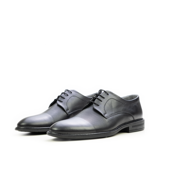 Мъжки елегантни обувки от естествена кожа черни 7000-341