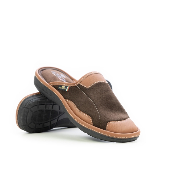 Мъжки домашни пантофи кафяви 308