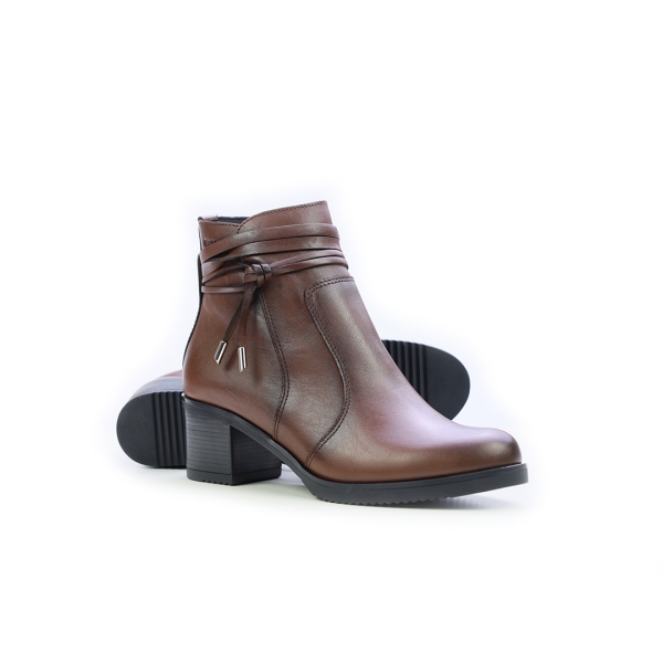 Дамски елегантни боти от естествена кожа кафяви 40164 Baerchi