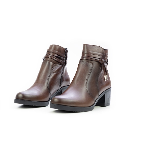 Дамски елегантни боти от естествена кожа кафяви 40164 Baerchi