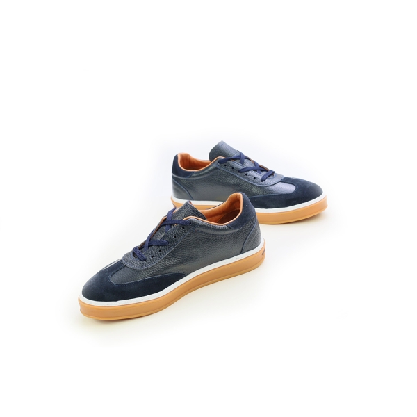 Мъжки спортни обувки в комбинация естествена кожа и естествен велур сини LP-S