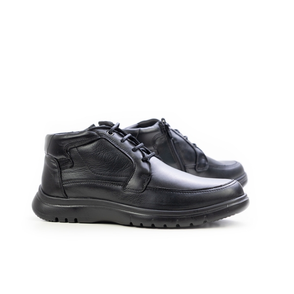 Мъжки ежедневни боти от естествена кожа черни 1212-1000 Baerchi