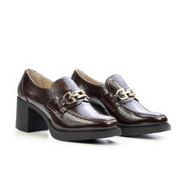 Дамски ежедневни обувки от естествен лак кафяви 32901-1002 Baerchi