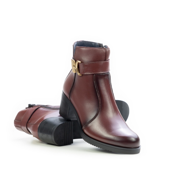 Дамски елегантни боти от естествена кожа бордо 40168-1011 Baerchi