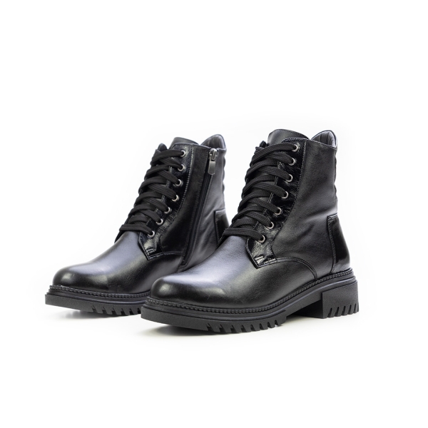 Дамски ежедневни боти от естествена кожа черни 10-287-01-301