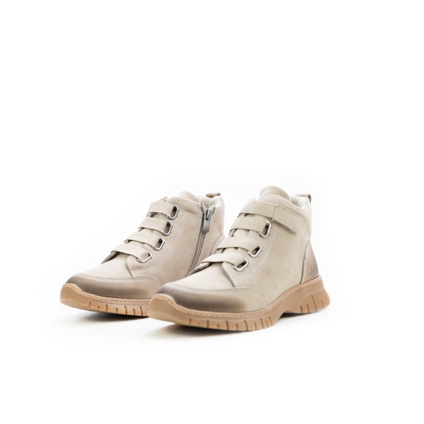 Дамски ежедневни боти от естествен набук бежови 25609