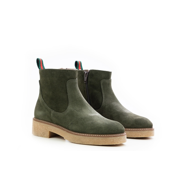 Дамски ежедневни боти от естествен велур зелени 6928-139 Patricia Miller