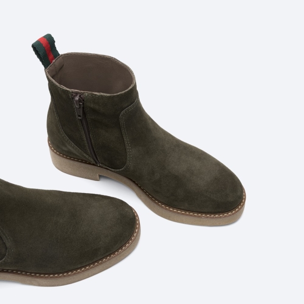 Дамски ежедневни боти от естествен велур зелени 6928-139 Patricia Miller