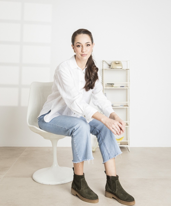 Дамски ежедневни боти от естествен велур зелени 6928-139 Patricia Miller