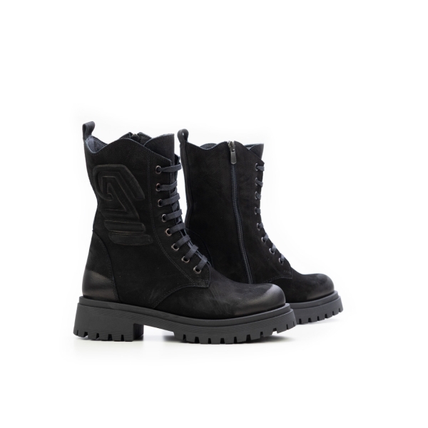 Дамски ежедневни боти от естествен набук черни 400-134