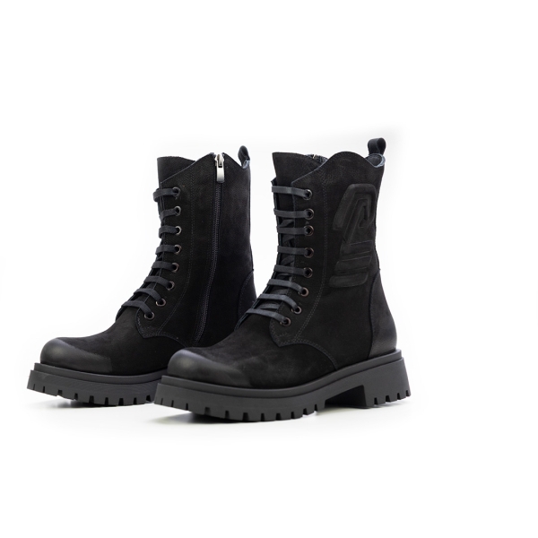 Дамски ежедневни боти от естествен набук черни 400-134