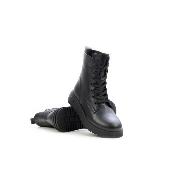 Дамски ежедневни боти от естествена кожа черни 491-1-486