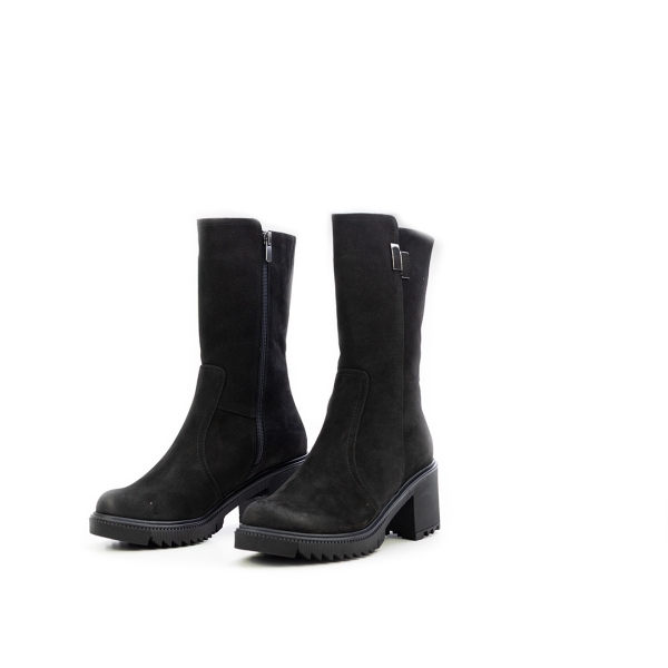 Дамски ежедневни боти от естествен набук черни 10-100-31-2094