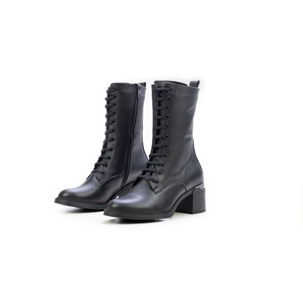 Дамски ежедневни боти от естествена кожа черни 652-13-106
