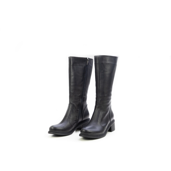 Дамски ежедневни ботуши от естествена кожа черни 750-46-13