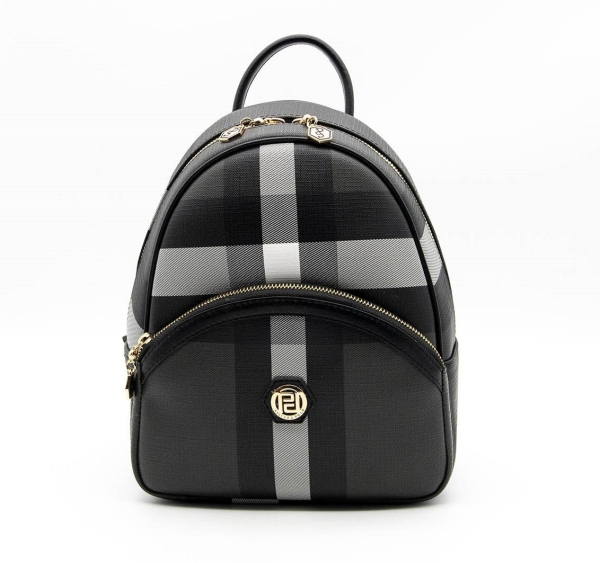 Дамска раница в черно и сиво 945 M129 KARELI EKOSE Silver&Polo