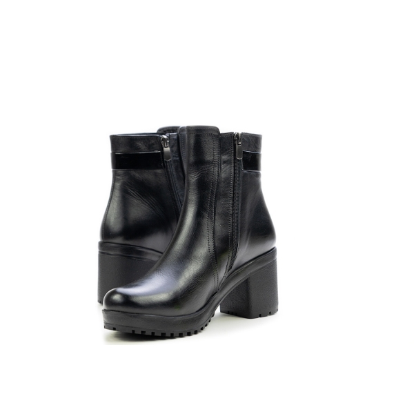 Дамски ежедневни боти от естествена кожа черни 11-619-1-41