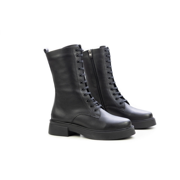 Дамски ежедневни боти от естествена кожа черни 568-13-612