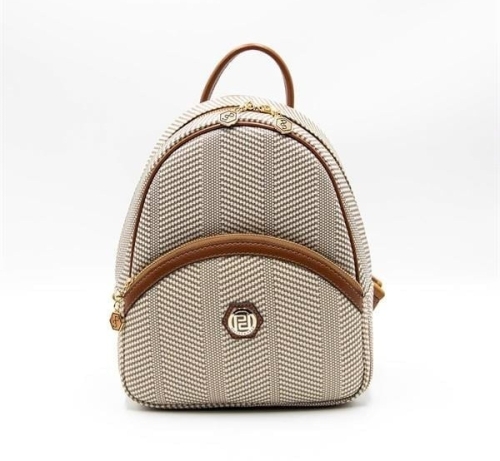 Дамска раница в бяло и кафяво 945 M132 Silver&Polo